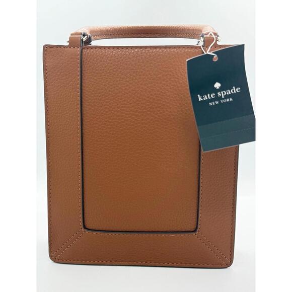 NWT  Kate Spade New York Lena Mini Tote Warmer Ginger Pebbled Leather Crossbody - Picture 3 of 9